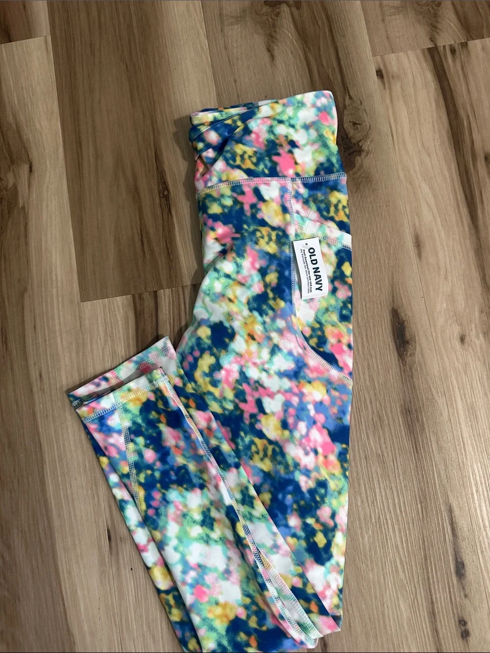 Kids' Solid & Floral Active Leggings Set - Purple, Pink, Light Blue, Multicolor